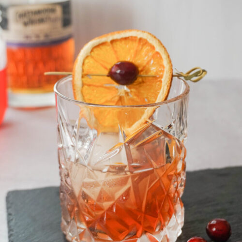 cranberry old fashioned cocktail