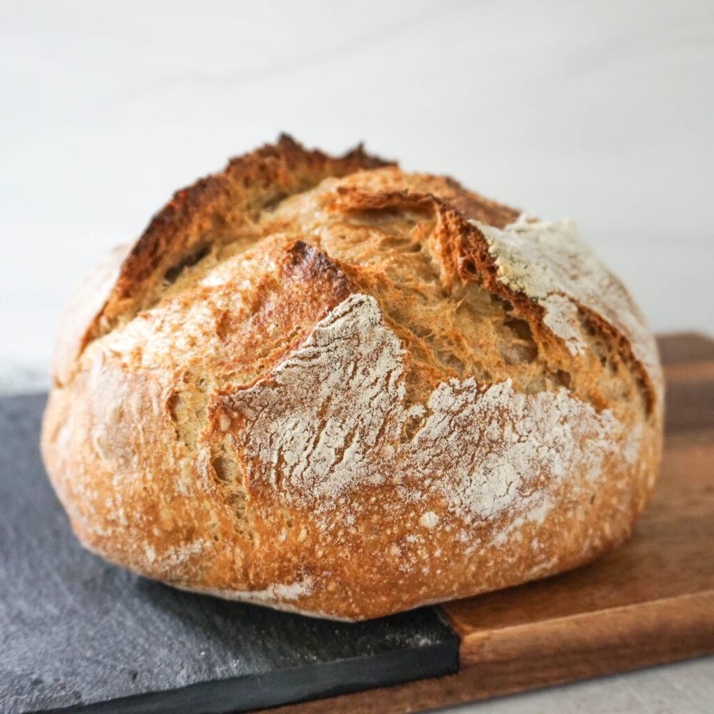 not quite sourdough no-knead bread