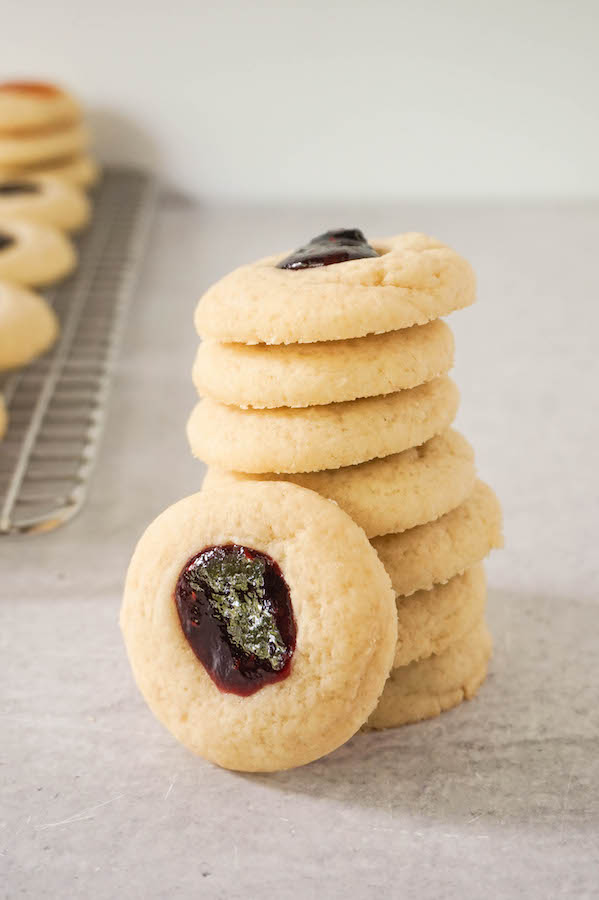 thumbprint cookies with raspberry jam